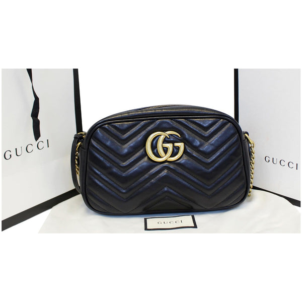 GUCCI GG Marmont Matelasse Small Leather Crossbody Bag Black-US