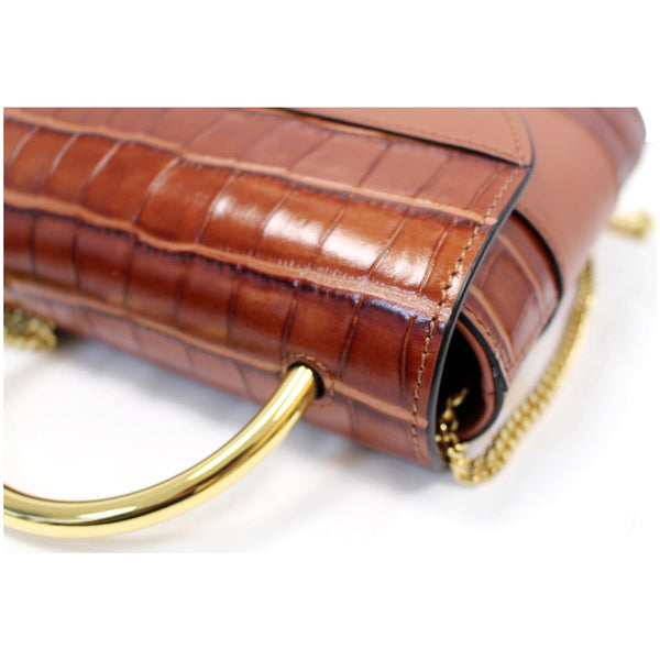 Chloe Aby Lock Small Embossed, Calfskin Leather Chain Bag corner view