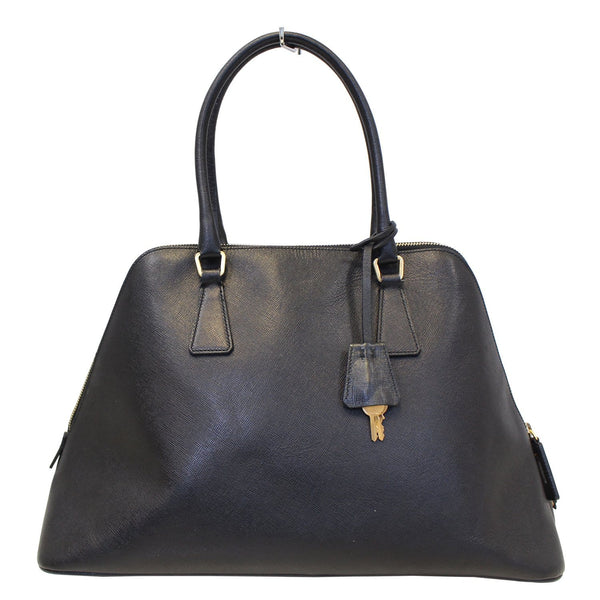 PRADA Saffiano Dome Black Leather Satchel Bag-US