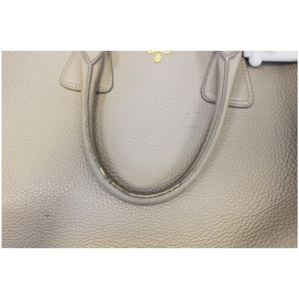 PRADA Pebbled Leather Large Tote Bag Grey-US