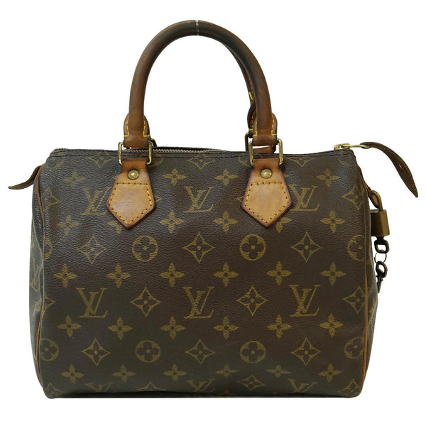 Lv Speedy 25 Monogram Canvas Satchel Bag close view
