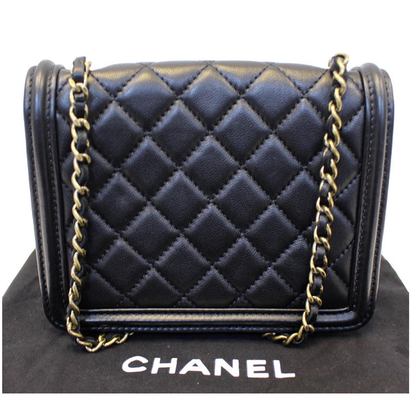 CHANEL Boy Brick Flap Black Leather Shoulder Bag-US