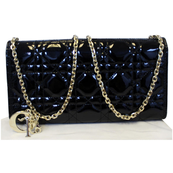 CHRISTIAN DIOR Lady Dior Croisiere Cannage Lambskin Chain Wallet Black-US