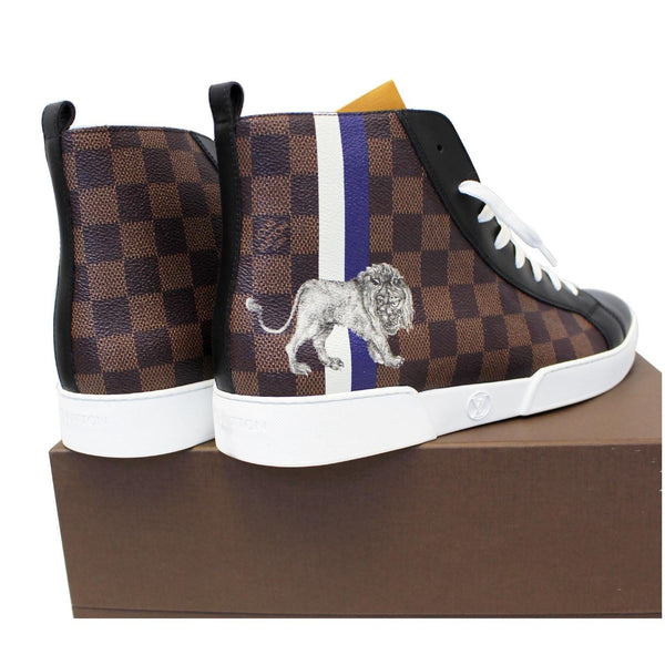 LOUIS VUITTON Damier Ebene Lion Chapman Sneakers Size US 8.1/2-US