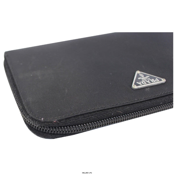 PRADA Black Nylon Zip Around Wallet