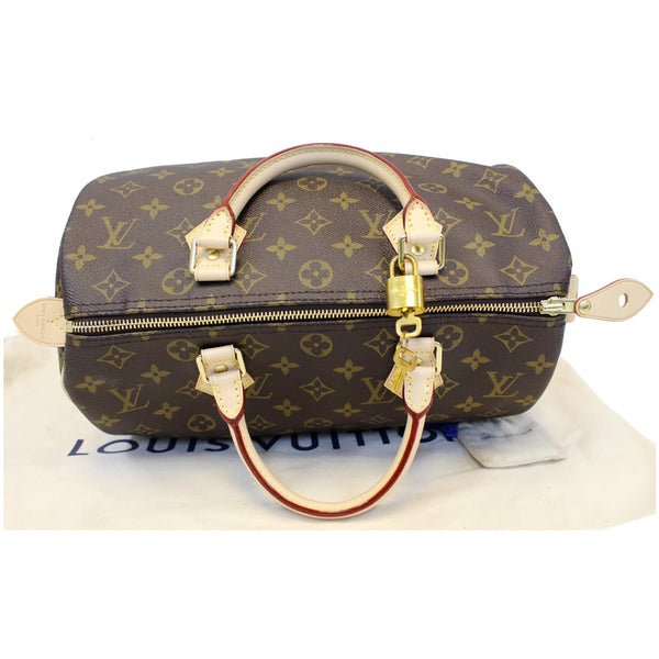 LOUIS VUITTON Speedy 30 Monogram Canvas Satchel Handbag Brown-US
