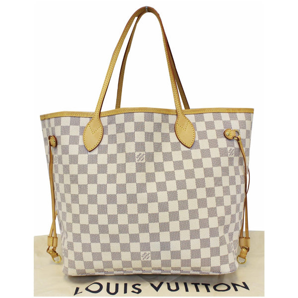 Louis Vuitton Neverfull MM Damier Azur Tote Bag - lv strap