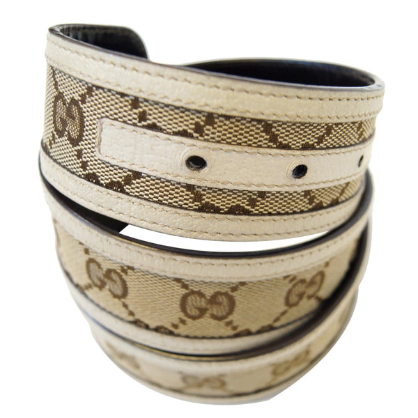 GUCCI Interlocking G Buckle GG Monogram Belt Beige 90/36