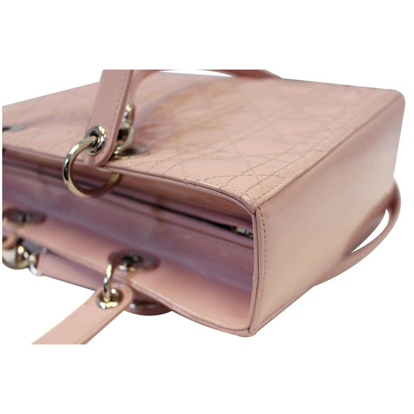 CHRISTIAN DIOR Quilted Patent Leather Lady Dior Large Shoulder Bag-US