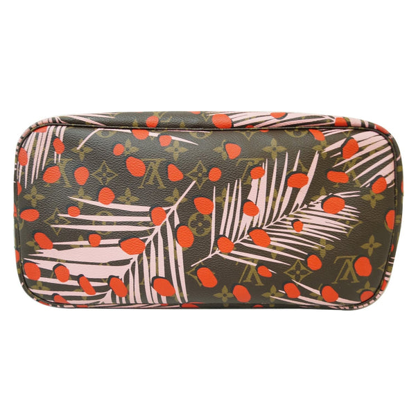 bottom view LV Neverfull MM Monogram Jungle Dot Bag