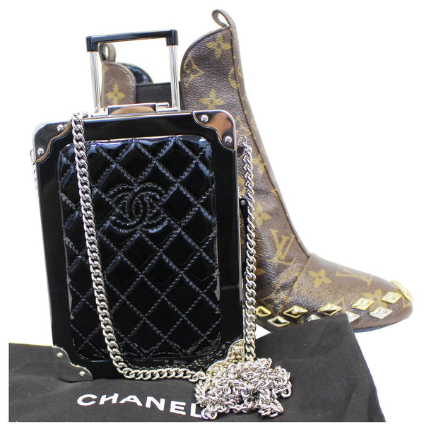 CHANEL Evening In The Air Mini Trolley Minaudiere Crossbody Bag Black