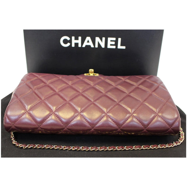 Chanel Flap Bag Clutch With Chain Quilted Lambskin front view