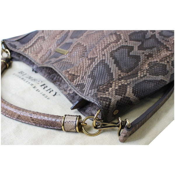 BURBERRY Large Python Leather Tote Shoulder Bag Brown
