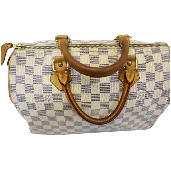 LOUIS VUITTON Speedy 30 Damier Azur Satchel Handbag White-US