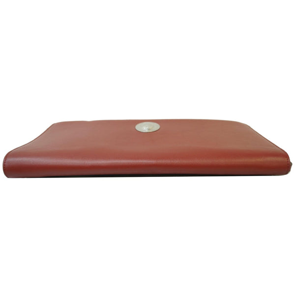 CELINE Oval Flap Leather Strap Clutch Shoulder Bag Red