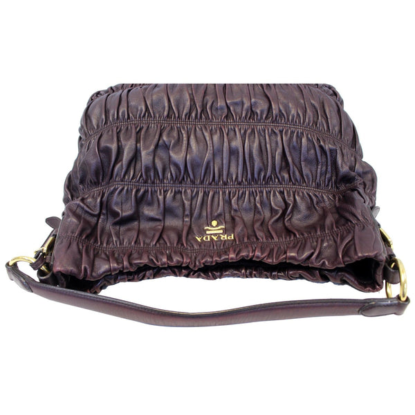 PRADA Gaufre Nappa Leather Hobo Bag Brown-US