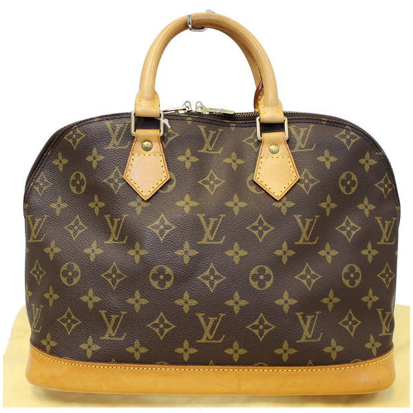 LOUIS VUITTON Alma Monogram Canvas Satchel Bag Brown-US