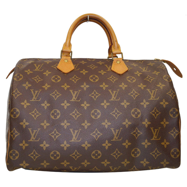 Louis Vuitton Speedy 35 Monogram Canvas Satchel Bag with strap