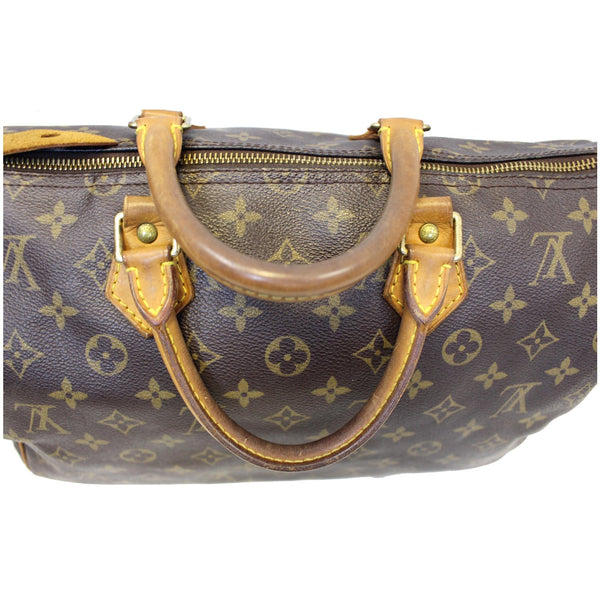 LOUIS VUITTON Speedy 35 Monogram Canvas Satchel Handbag Brown-US