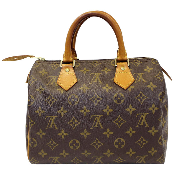 LOUIS VUITTON Speedy 25 Monogram Canvas Satchel Bag Brown-US