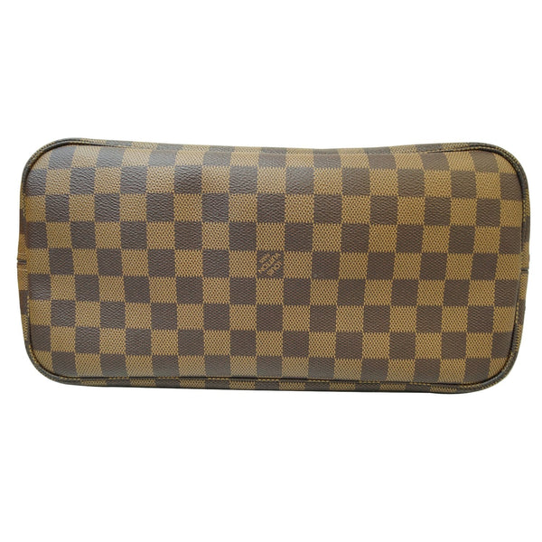 Louis Vuitton Neverfull MM Damier Ebene Tote Bag Brown back view