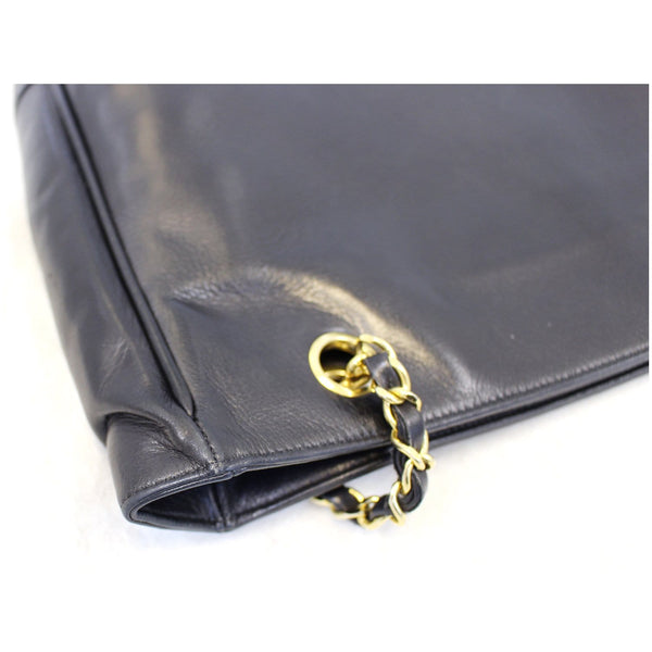 CHANEL Black Lambskin Tote Shoulder Bag Vintage-US