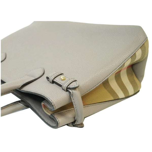 BURBERRY House Check Medium Banner Tote Bag Taupe