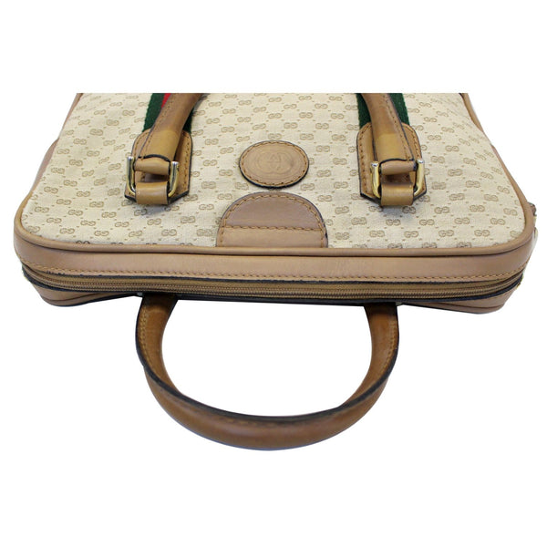 GUCCI Boston Doctor GG Canvas Satchel Handbag Brown