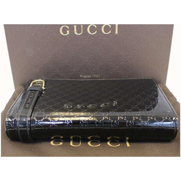GUCCI Micro GG Patent Leather Clutch Crossbody Bag 354086