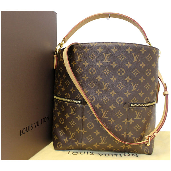 LOUIS VUITTON Melie Monogram Canvas Hobo Shoulder Bag Brown