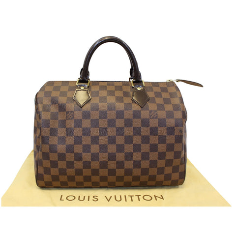 Louis Vuitton Speedy 30 Damier Ebene Satchel Bag Brown