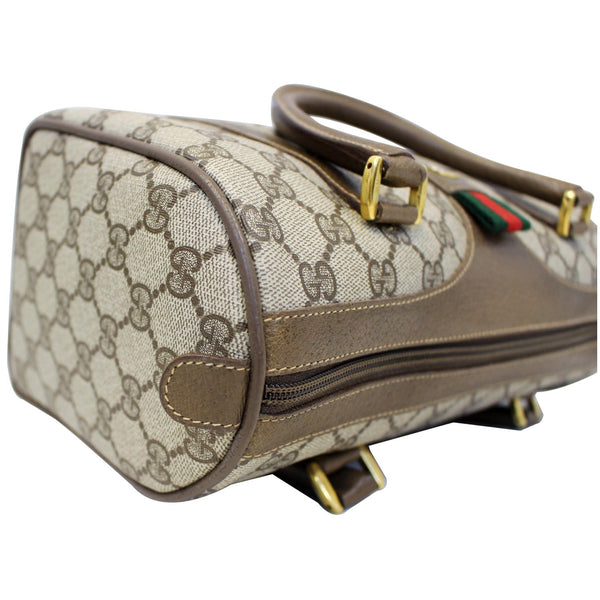 GUCCI Boston Doctor GG Canvas Satchel Handbag Taupe-US