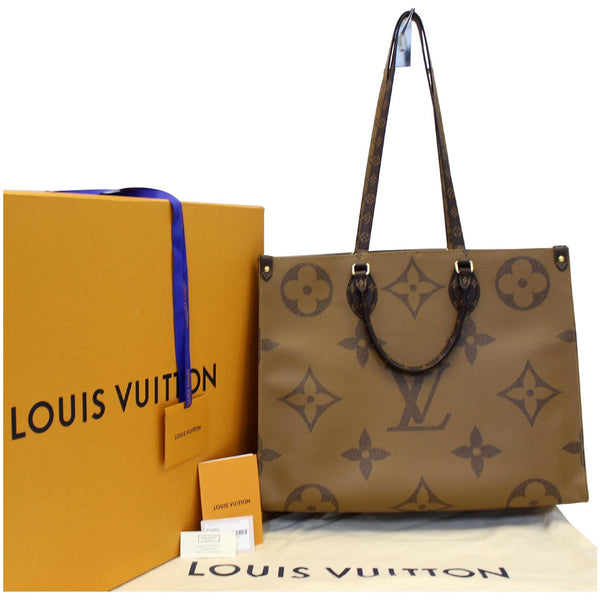 LOUIS VUITTON Onthego Reverse Monogram Giant Canvas Shoulder Bag Brown