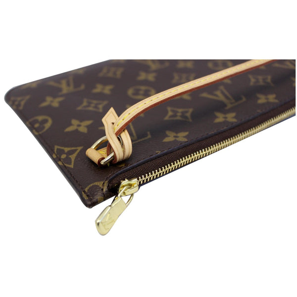 LOUIS VUITTON Pochette Wristlet Pouch Monogram Canvas Neverfull MM Brown