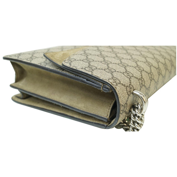 GUCCI Dionysus Medium GG Supreme Monogram Shoulder Bag Taupe