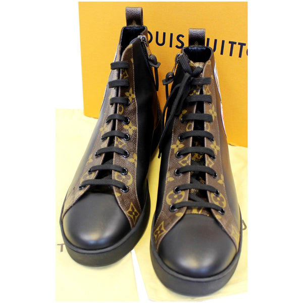 LOUIS VUITTON Checkpoint Monogram Sneaker Boot Noir Black US 10-US