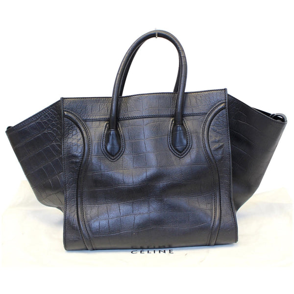 CELINE Medium Phantom Luggage Croc Stamped Embossed Leather Tote Bag-US