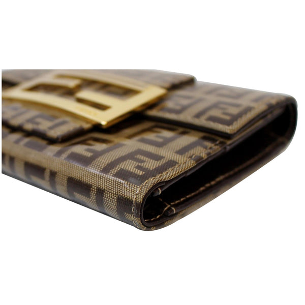 FENDI Trifold Zucca Vinyl Coated Wallet Brown