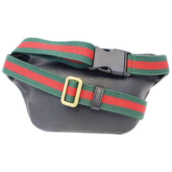 GUCCI Print Leather Black Belt Waist Bum Bag Small 527792