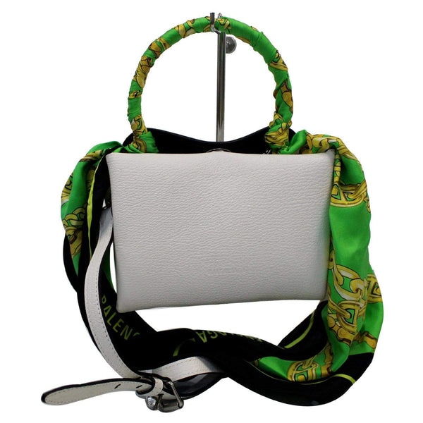 Balenciaga Flap Scarf XS Top Handle Crossbody Bag White full view