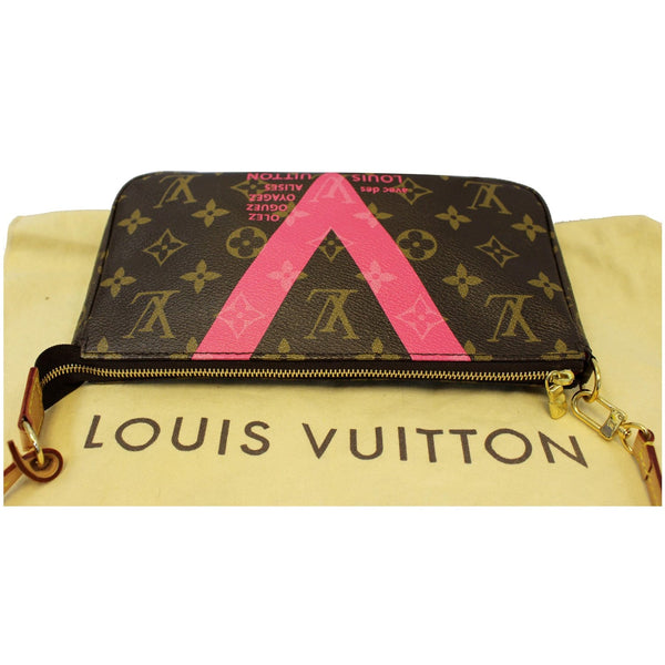 LOUIS VUITTON V Pochette Accessories Monogram Canvas Bag Brown