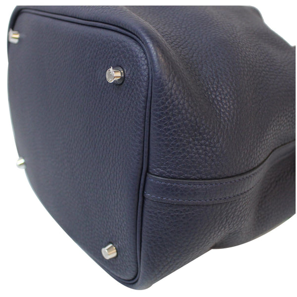 HERMES Picotin Lock 22 MM Taurillon Clemence Leather Tote Bag Blue
