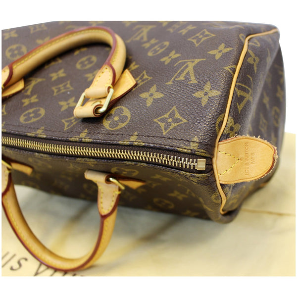 LOUIS VUITTON Speedy 30 Monogram Canvas Brown Satchel Bag