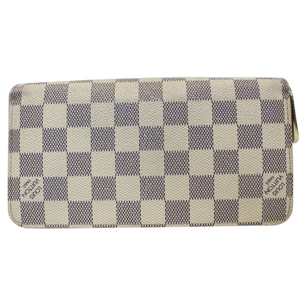 LOUIS VUITTON Zippy Damier Azur Long Wallet White