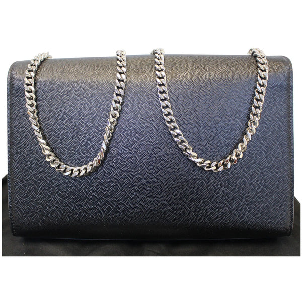 YVES SAINT LAURENT Kate Large Grain De Poudre Leather Shoulder Bag Black