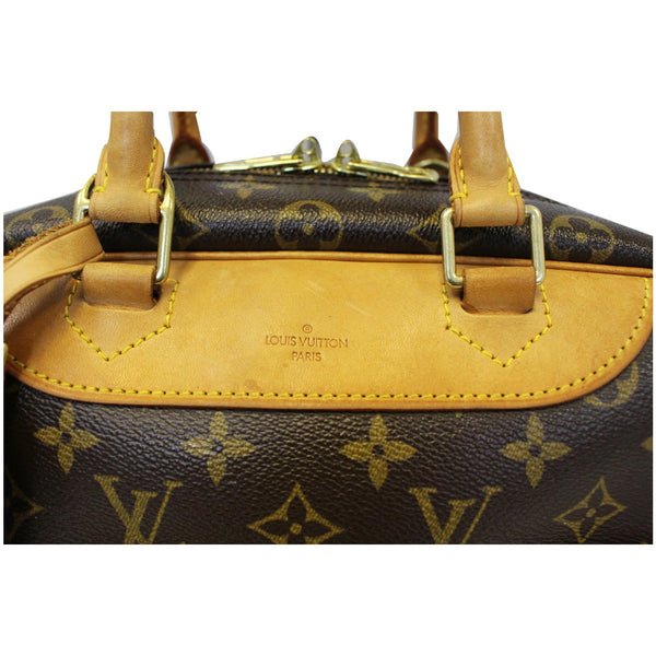 LOUIS VUITTON Deauville Monogram Canvas Boston Satchel Bag Brown