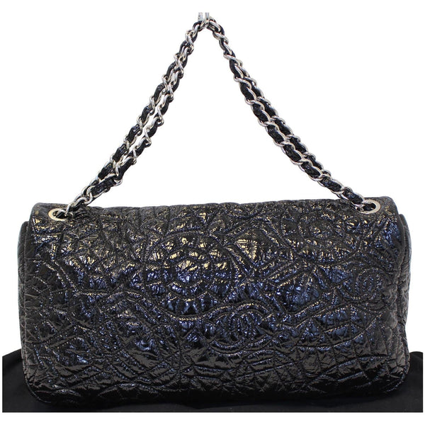 Chanel Single Flap Bag Quilted Pattern Jumbo Black- strap