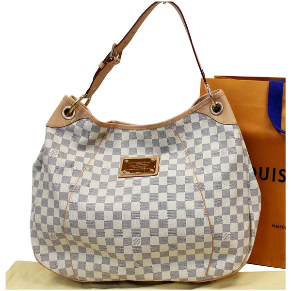 LOUIS VUITTON Galliera GM Damier Azur Shoulder Bag White