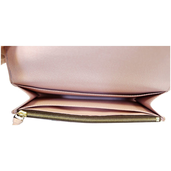 LOUIS VUITTON Caissa Damier Ebene Wallet Rose Ballerine-US