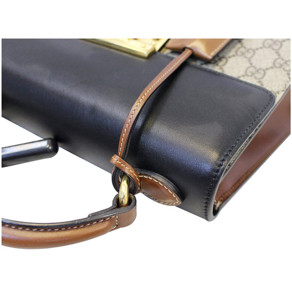 GUCCI Small Padlock GG Supreme Monogram Top Handle Crossbody Bag 45318-US